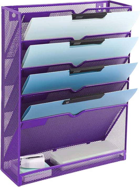EASEPRES 6 Tier Mesh Hanging Wall File Organizer, Desk Vertical Mail Paper by EASEPRES