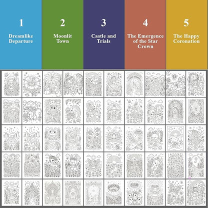 Fuxi Coloring Books for Girls, 60 Sheets Blank Sketch Book + 50 Designs Blank - Image 4