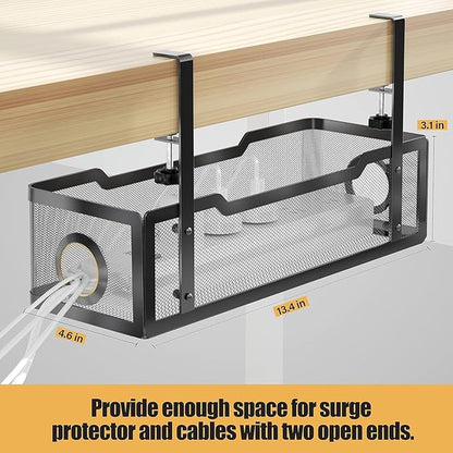 2 Pack Under Desk Cable Management Box Black, Cinati 26.8" Wire Organizers No - Image 5
