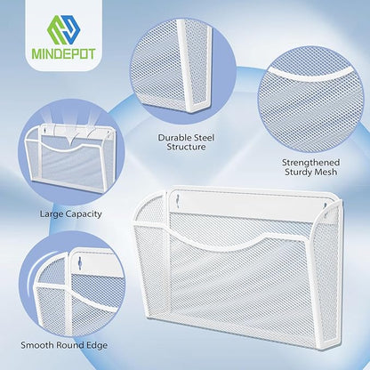 MINDEPOT Wall File Organizer, Hanging Wall Mounted File Folder Binder Holder - Image 3
