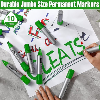 Fuutreo 10 Pack Jumbo Permanent Markers Bulk Large Chisel Tip Permanent Markers - Image 7