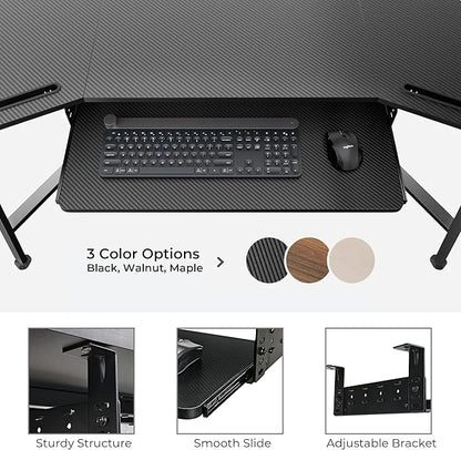 EUREKA ERGONOMIC Adjustable Keyboard Tray Under Desk, 28x11 Inch Large Slide - Image 8