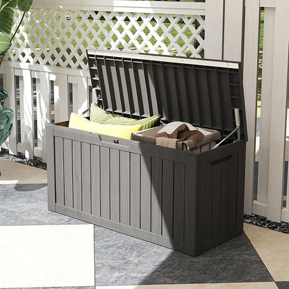 Yardgrace 80 Gallon Outdoor Storage Box Waterproof, Resin Deck Boxes - Image 4