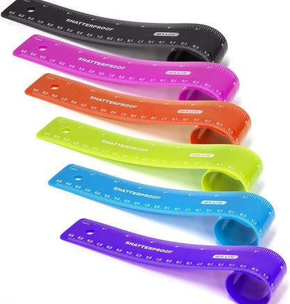 BAZIC Products Shatterproof Flexible Curve Ruler 12", Inches Centimeter Metric - Image 6