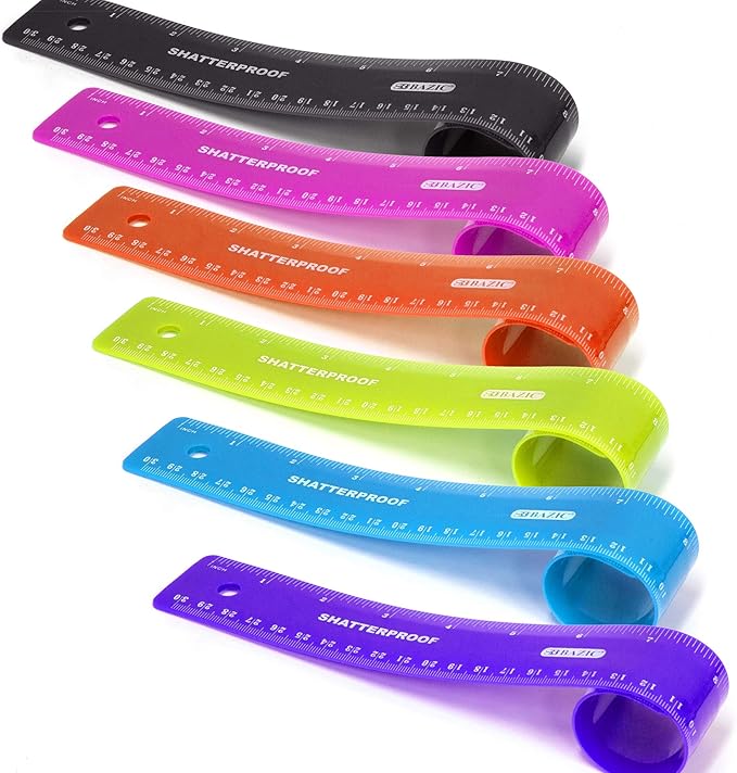 BAZIC Products Shatterproof Flexible Ruler 12", Inches Centimeter Metric - Image 6