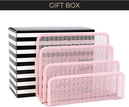 BLU MONACO | Pink Metal Mesh Letter Sorter - Image 5