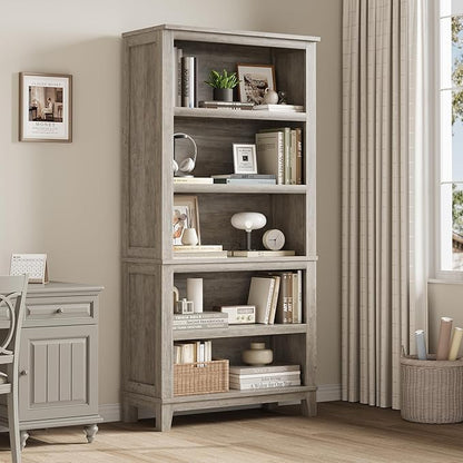 IDEALHOUSE 71" Farmhouse Bookshelf w/Adjustable Shelves & 31.5 in Whidth by IDEALHOUSE
