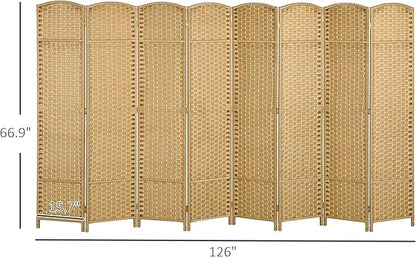 HOMCOM Room Divider, 8 Panel Folding Privacy Screen, 5.6' Tall Freestanding - Image 7