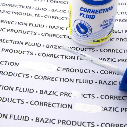 BAZIC Products Correction Fluid, Soft Bristle Brush & Precise Metal Tip - Image 4
