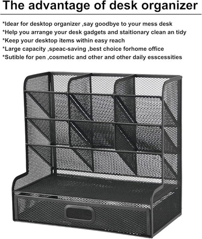 Marbrasse Mesh Pen Holder for Desk, Desk Organizers and Accessories for Office - Image 3
