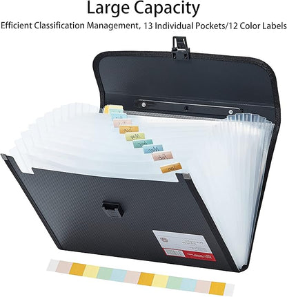 Legal Size 13 Pocket Accordian File Organizer Expanding File Folder - Image 3