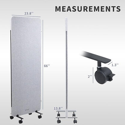 VIVO Freestanding 24 x 66 inch Privacy Panel, Mobile Cubicle Divider, Single 24 - Image 2