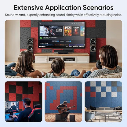 UNECHO 12 Pack 12" X 12" X 0.4" Acoustic Panels - Image 6