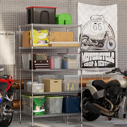 Regal Altair 24" Deep x 42" Wide x 74" Height Wire Shelving Kit | 5-Tier | NSF - Image 5