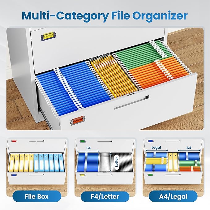 PEUKC 5 Drawer File Cabinet, Lateral Filing Cabinets - Image 4
