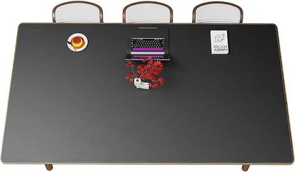 CENNBIE HUGE220 86.6" x 47" Black Leather Desk Mat by CENNBIE