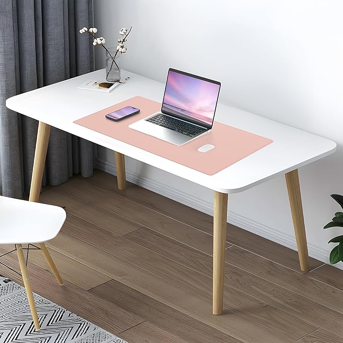 AFIING Dual-Sided Desk Pad, Natural Cork & PU Leather, Desk Mat Protector - Image 6