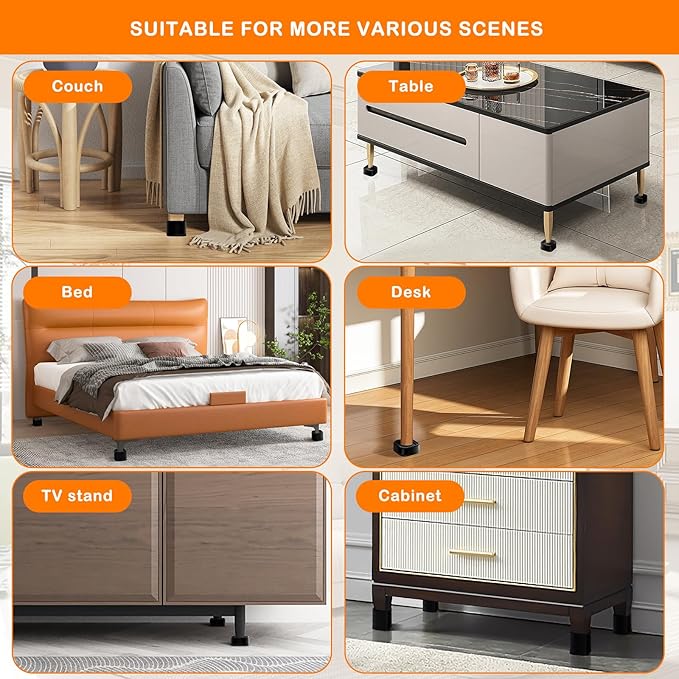shouwuhho 24 Pack Furniture Risers Adjustable Bed Risers Heavy Duty Lifts - Image 6