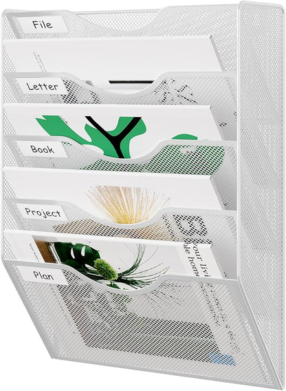 EasyPAG 5 Pocket Mesh Wall File Organizer, Hanging Paper Folder Holder - Image 2