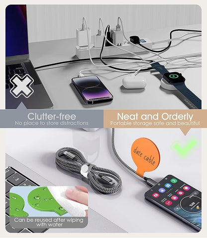 45Pcs Nearockle Cable Labels and Silicone Cable Ties Value Cable Management Set - Image 4
