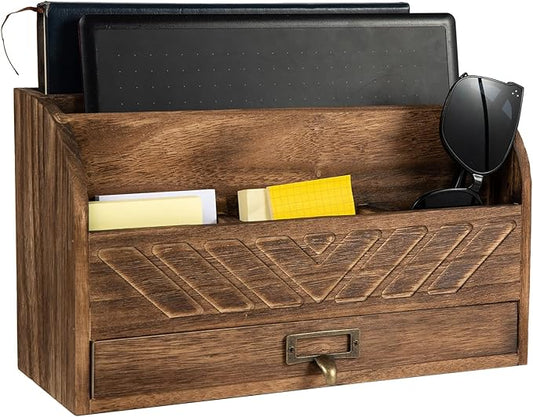VERGOODR Solid Wooden Desk Drawer Organizer Desktop File Sorter, Desktop Mail by VERGOODR