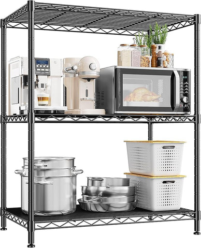 3 Tier Storage Shelves Metal Shelving Unit, Adjustable Wire Rack Pantry Kitchen by Durayloly