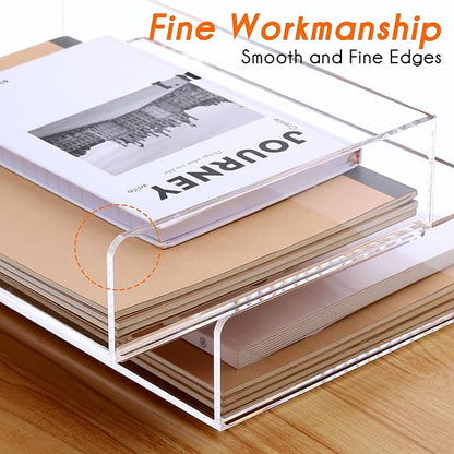 Paper Tray Organizer Clear Acrylic Desk Organizers and AccessoriesOffice - Image 6