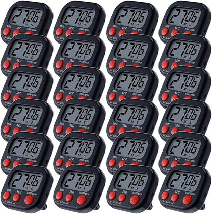 Leumoi 24 Pcs Digital Kitchen Timers Magnetic Back Timers Bulk Large Screen by Leumoi