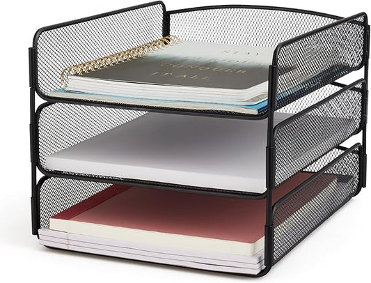 Safco Onyx Desk Organizer, 3 Trays, Office and Classroom Mailbox, Paper and by SafcoProducts