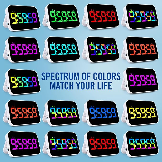 Kitchen Timer （1.5" Number） 10 RGB Color Changing Digital Magnetic Timer - Image 4