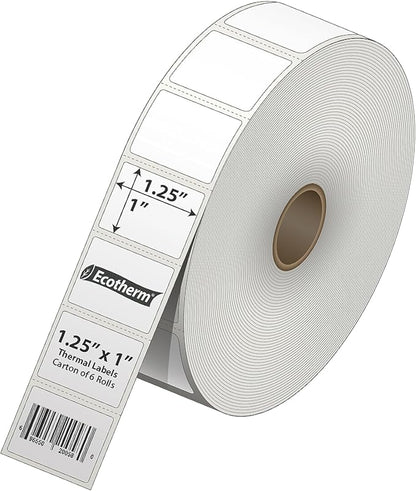 1.25" x 1" Thermal Labels | 6 Rolls | 14040 Labels | fits Zebra, Offnova - Image 2