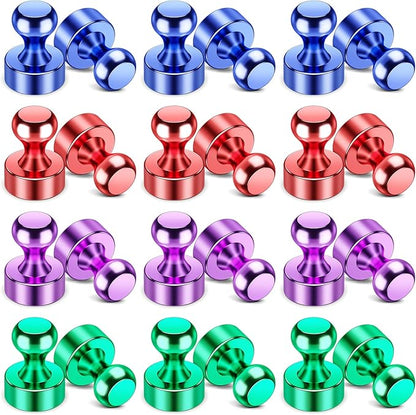 VNDUEEY 24 Pack Fridge Magnets, 4 Colors Refrigerator Magnet, Magnetic Push Pins by VNDUEEY