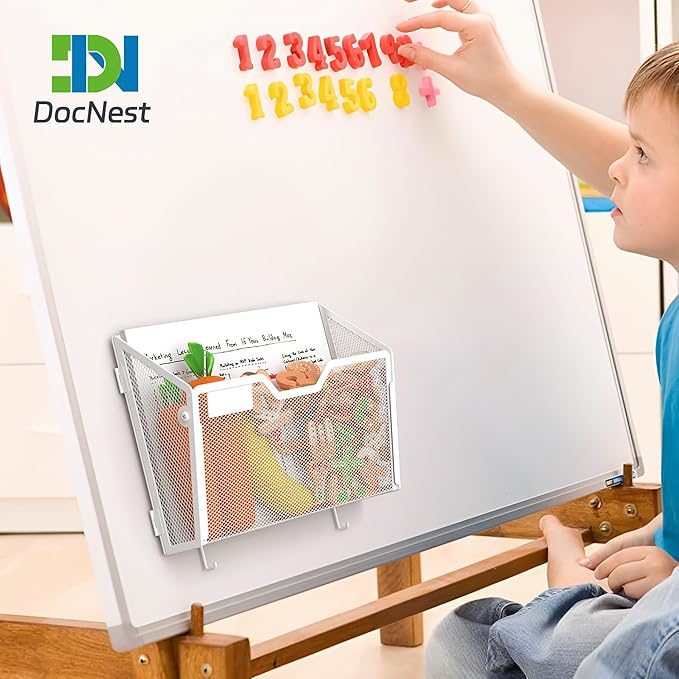 Docnest 6 Pack Magnetic Wall Mounted File Holders, Mesh Letter Organizer - Image 7