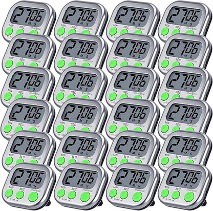 Leumoi 24 Pcs Digital Kitchen Timers Magnetic Back Timers Bulk Large Screen by Leumoi