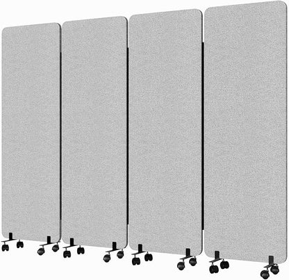 Soundproof Room Divider W/Wheels, 66in Office Dividers by YASRKML