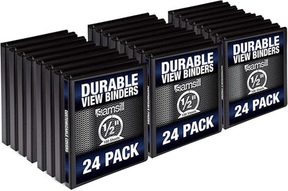 Samsill Durable .5 Inch Binder, Made in the USA, Round Ring Customizable Clear by Samsill