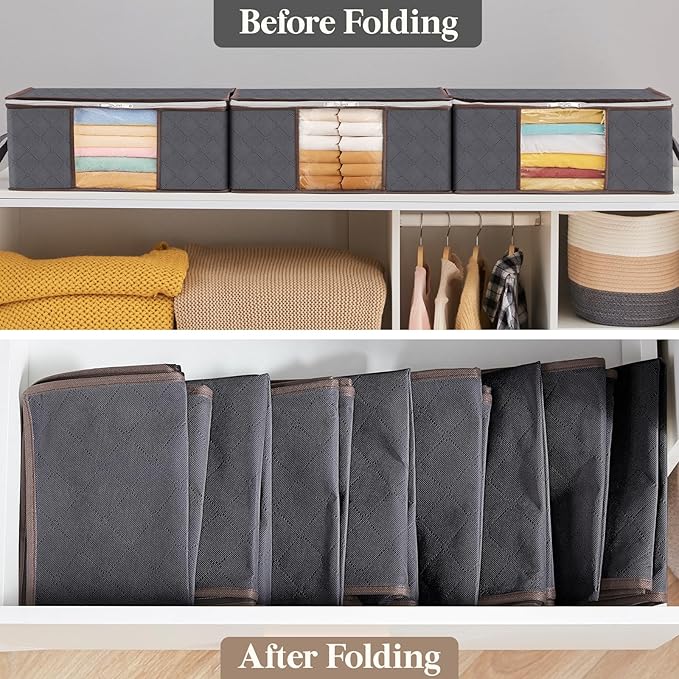 Lifewit 3 Pack Clothes Storage Bag, Foldable Storage Bin Closet Organizer - Image 5