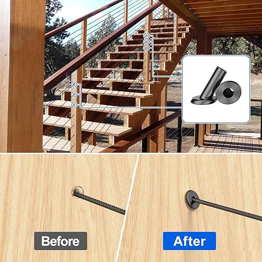 BLIKA 60 Pack 25 30 35 Degree 1/8" Black Cable Railing Angle Beveled Protector - Image 4