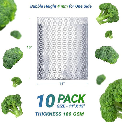 Amiff Silver Thermal Bubble Mailer, 11 x 15 Inches. 10 Pack Metallic Bubble - Image 2