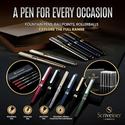 Scriveiner Luxury EDC Fountain Pen, Stunning Matt Red Pocket EDC - Image 7