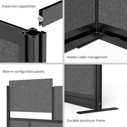 Stand Up Desk Store Expanse Modular Wall | 53'' x 48'' Wall | Expandable - Image 5
