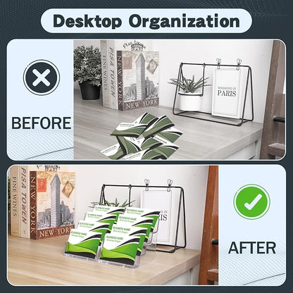 Acrylic Business Card Holder for Desk, 4-Tier Clear Plastic Display Stand - Image 7