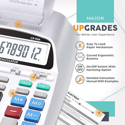 CATIGA New & Upgraded 2025 Printing Calculator Adding Machine 10 Key, Desktop - Image 2