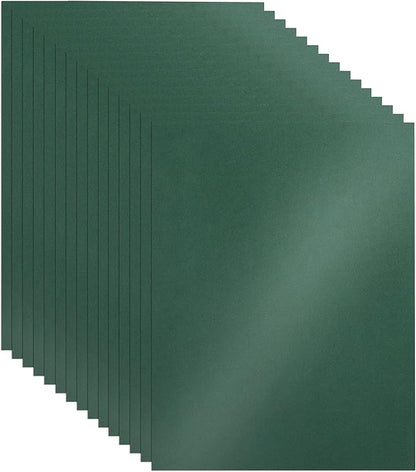 28 Sheets Dark Green Shimmer Cardstock 8.5 x 11 Craft Paper, 92lb Heavyweight by Guakicae