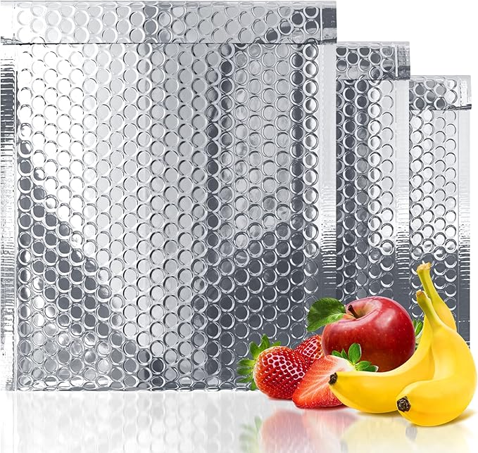 Amiff Silver Thermal Bubble Mailer, 18 x 22 Inches. 10 Pack Metallic Bubble by AMIFF