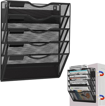 LQPAFZ 5-Tier Magnetic File Holder, No Drilling Installation File Cabinet - Image 8