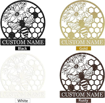 Dyoart Custom Honey Bee Metal Sign | Personalized Metal Bee Wall Art | Custom - Image 9