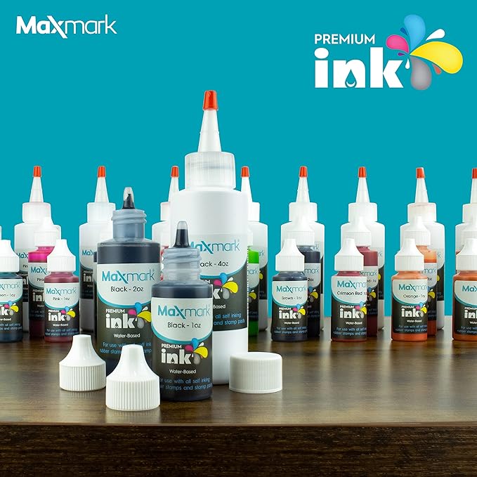 MaxMark Premium Refill Ink for self Inking Stamps and Stamp Pads, Crimson Red - Image 6