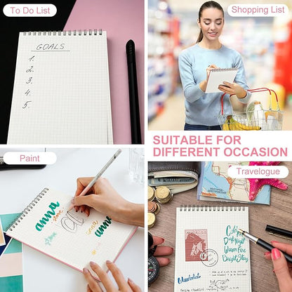Engrowtic 2 Pack Graph Paper Spiral Notepad A5 Top Wirebound Notepad Grid - Image 5
