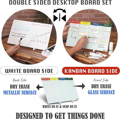 Double Sided Desktop WhiteBoard Kanban Set - Image 3